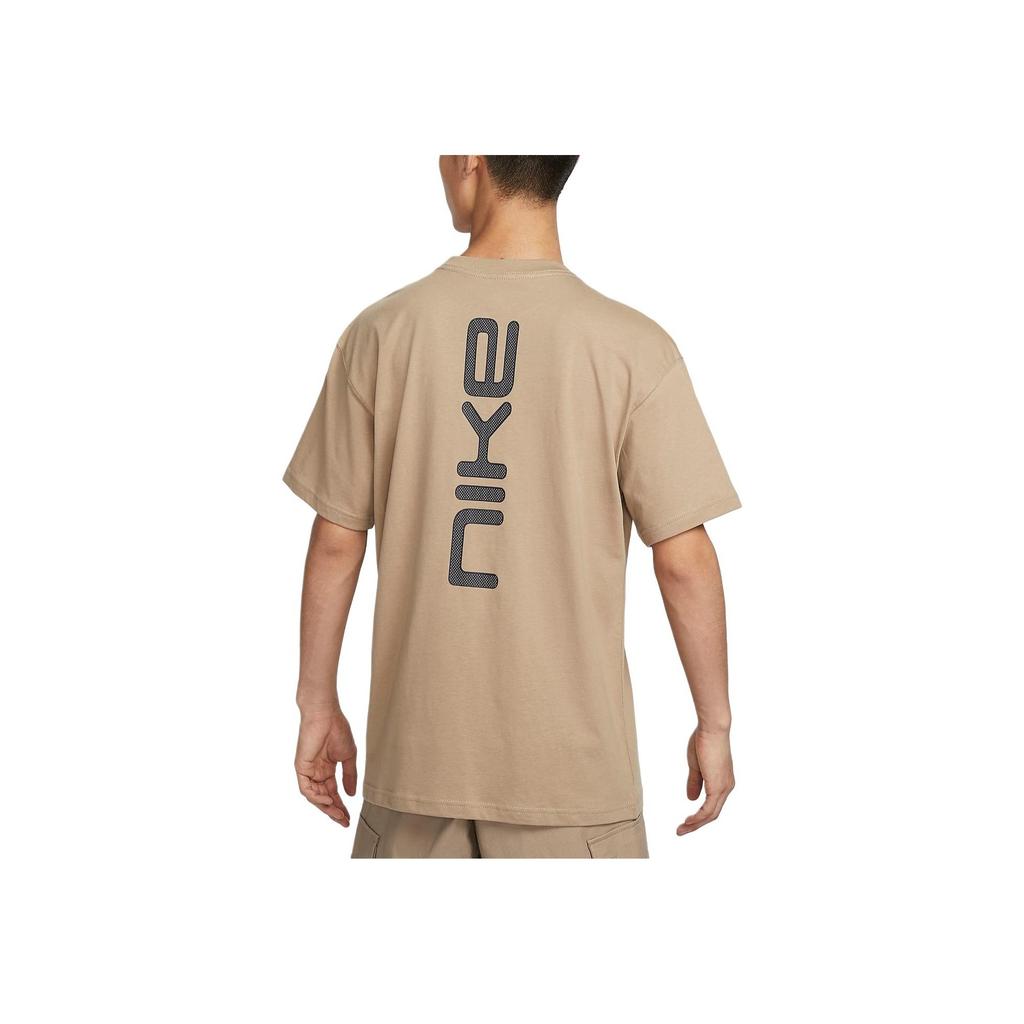 Nike Sportswear Letter Print Breathable Loose Short Sleeve T-Shirt Men Tops Khaki FZ5416-247