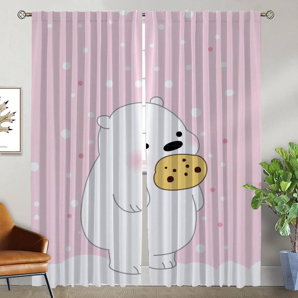 

Милые шторы Baer для комнаты, 2-х панельные шторы, разделительные элегантные шторы для комнаты, шторы для домашнего интерьера, украшения на Хэллоуин W50xH70cmx2pcs-CL