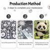 DIY Framed Pearl Painting Kit Cute Panda Bamboo 3D Sparkling Bead Art Canvas Elegant Home Wall Decor Creative Gift for Women Crafts