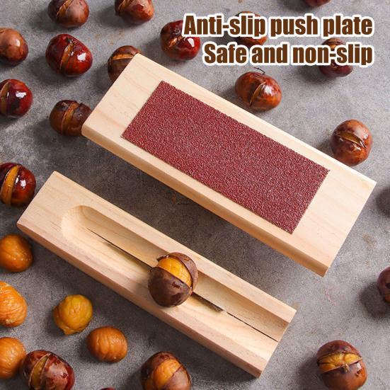 Chestnut Mouthpiece Macadamia Pecans Hazelnuts Opener Easy to Use Portable Lightweight Wooden Nut Cracker Tool