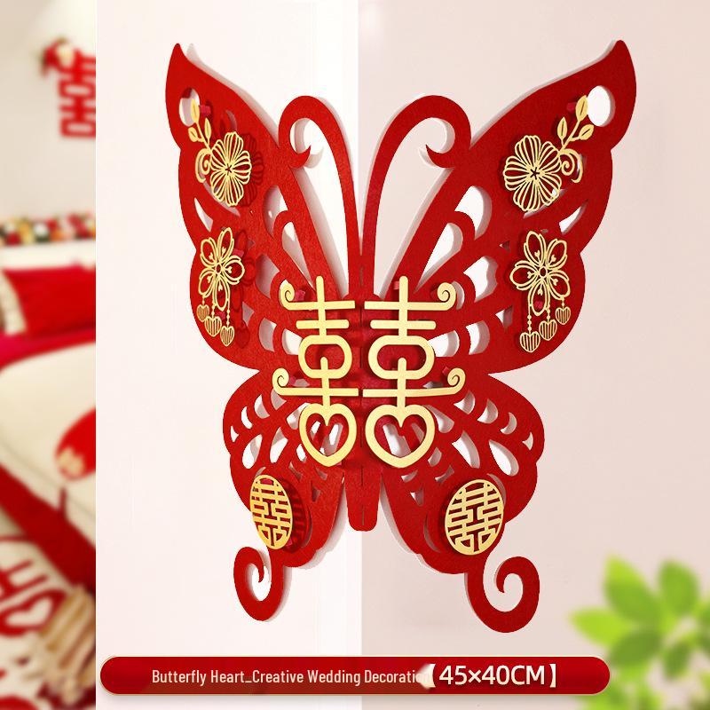 

Double Happiness Wedding Wall Decoration for Living Room & Bedroom Creative Wedding Corner Decoration