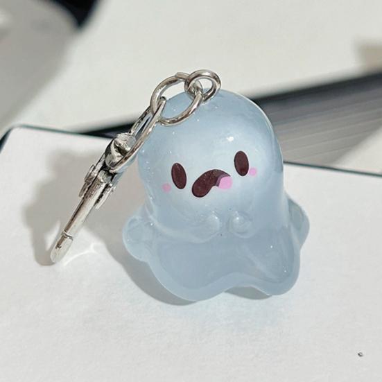 Glow-in-the-dark Ghost Keychain Luminous Design Multiple Expressions Halloween Bag Hanging Ornament