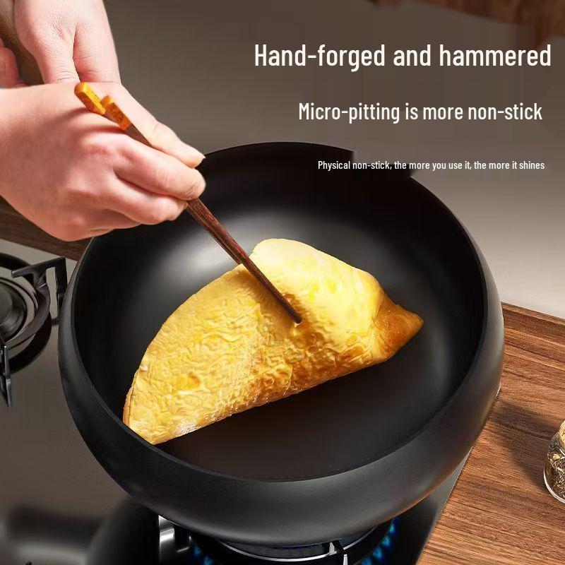 SPUCR Supugu Antihaft-Großer Bauch-Eisenkochtopf & Wok für Induktionsherde