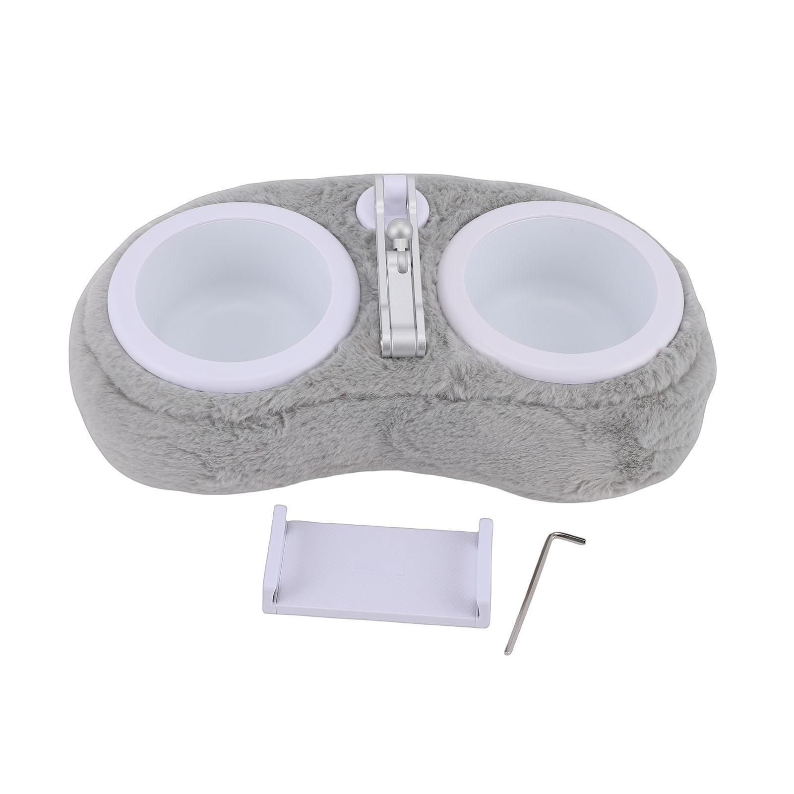 Tablet Pillow Stand with Detachable Snack Bowls Plush 360 degrees Rotating Tablet Pillow Holder for Bed Reading and Relaxation