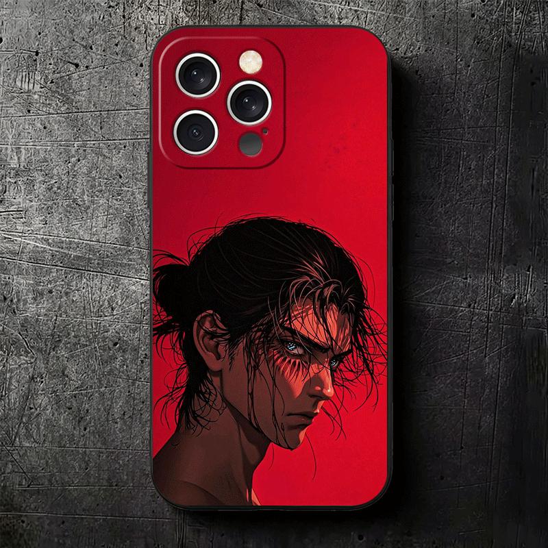 A-Attack On T-Titan Eren Yeager Soft Phone Case for iPhone 16 16E 17 Air 15 Pro Max 14 Plus 13 Mini 11 12 7 Black Cover Back She