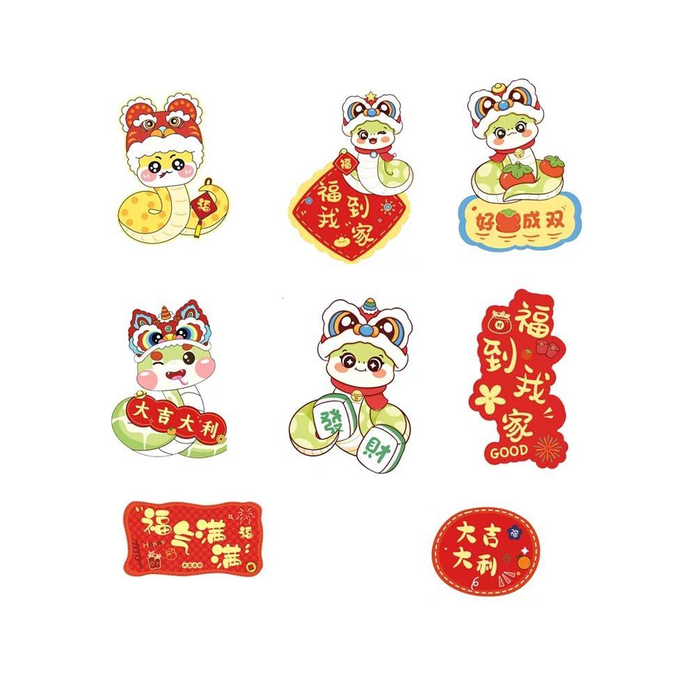 Cute Chinese New Year Fridge Magnets Traditional Festive God of Wealth Refrigerator Magnet Cartoon Snake Year Hanging Pendent