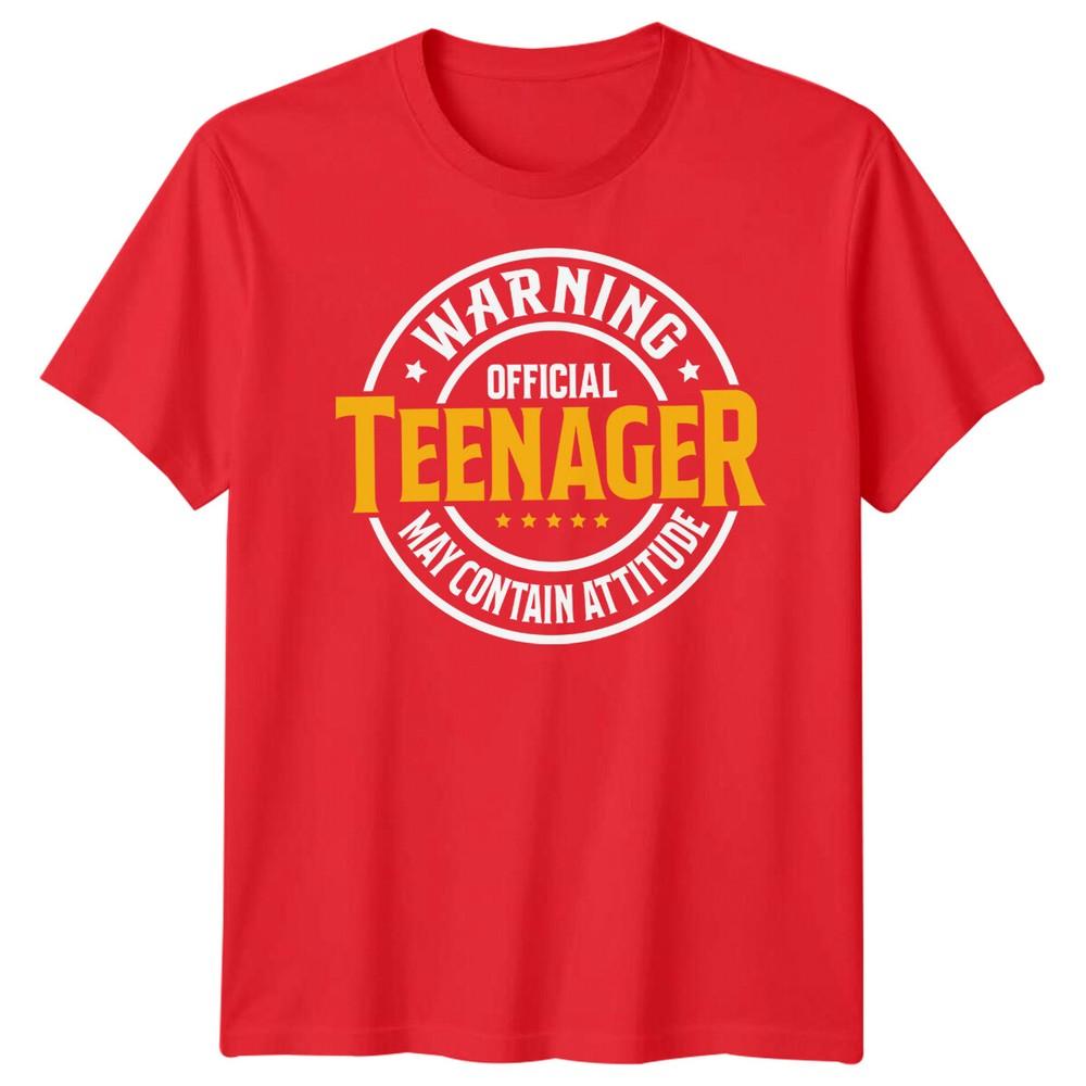 Official Teenager Warning May Contain Attitude Teen Unisex Graphic Tee Unisexs Top