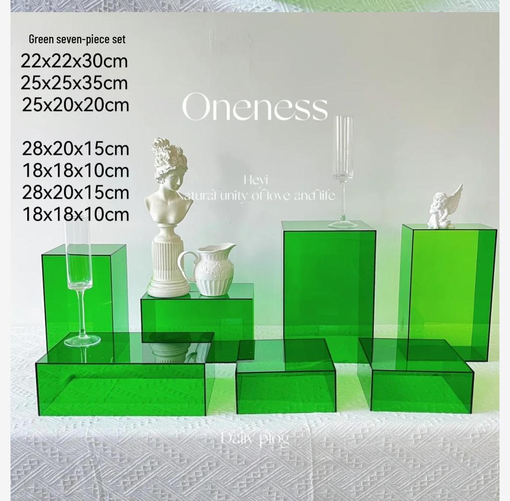 Blue Acrylic Dessert Table Display Stand for Tea Break & Birthday Ornaments