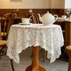 Runder Tischdecke aus floraler Spitze, Kaffeetischabdeckung aus Spitzengewebe mit muschelförmigem Rand für Hochzeit, Nachmittagstee-Party, Eingangsbereich-Dekoration