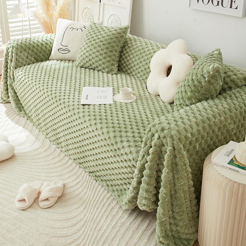 Zimní plyšová osuška na pohovku zahuštěná hřejivá čepice proti poškrábání sametová potah na pohovku univerzální all-inclusive potah látková přikrývka