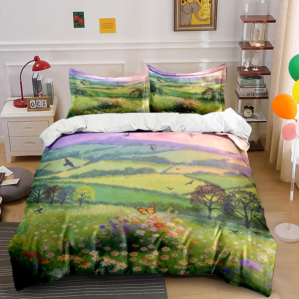 Nature Scenery Decor Set Soft Comfortable Duvet Cover Bedding Set Included 1*Duvet Cover & 2*Pillowcases, Gift