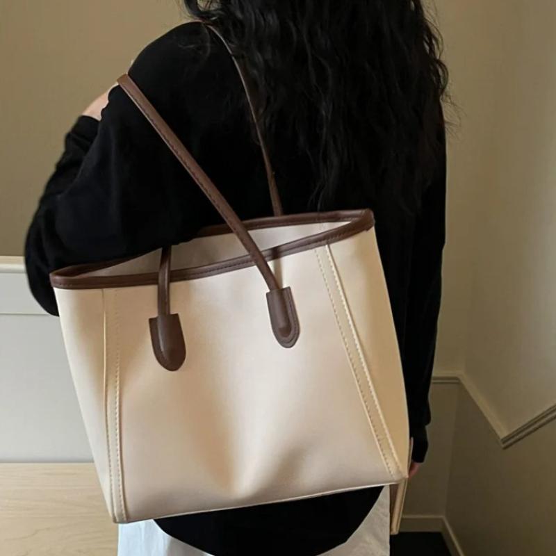 New Early Autumn Women s Luxury Texture Handbag, Elegant Commute Shoulder Bag, Versatile Large Capacity Tote Bag бежевый