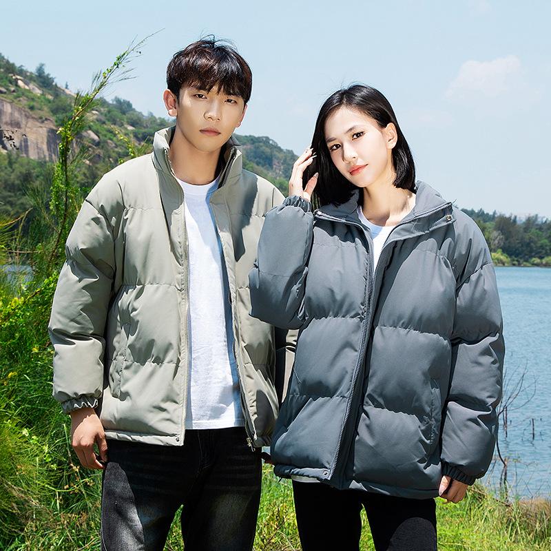 Casual Cotton Clothes Autumn and Winter New Fashion Hong Kong Style Loose Plus Size Versatile Fashion Solid Color Jacket Trendy Padded Clothes