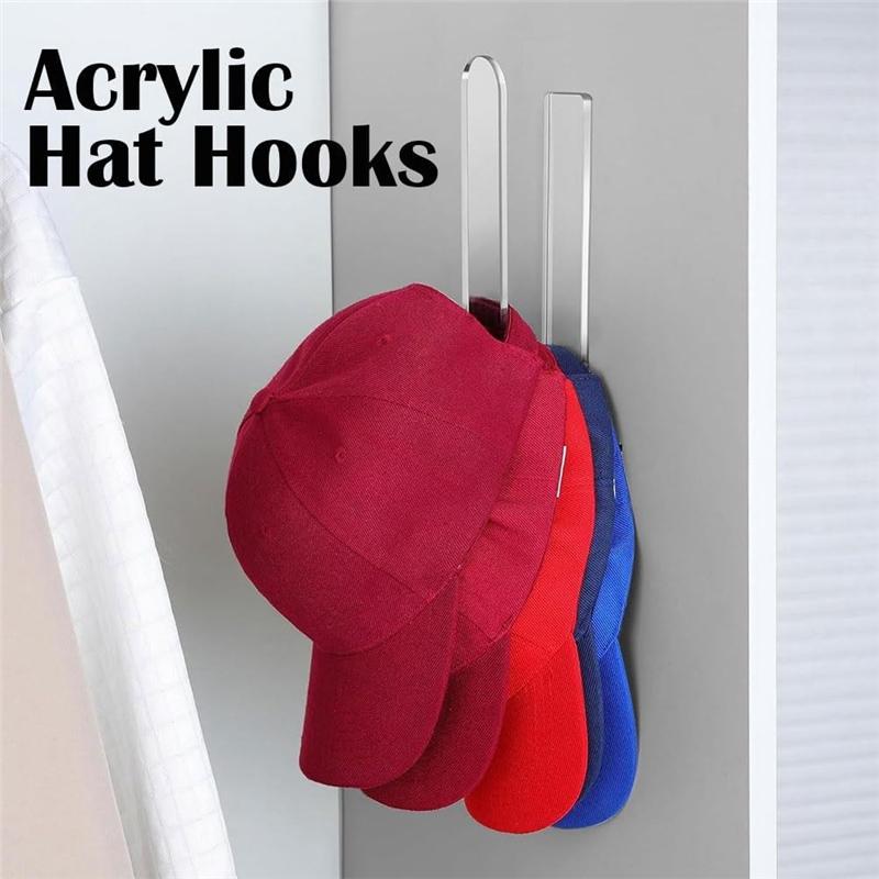 Good-4Pcs Wall Mounted Hat Hook,Baseball Hat Organizer,Multi-Purpose Hat Holder,Sticky Hat Storage For Baseball Cap Hangers