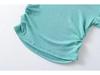 Trendy Women's Round Neck Short Sleeve Side Ruched Bodycon Crop Top