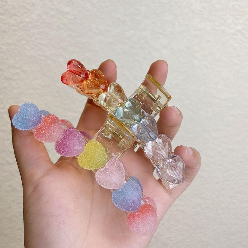 

Зажим для волос Candy Color Ponytail Holder Заколки для волос Крабы для волос Heart Love Hair Claw Clips D