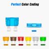 130pcs Automotive Fuses Holders Set Waterproof Inlines Designs with 14 Standard Fuses Portable for Multipurpose Use