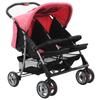 VidaXL Poussette à Deux Places Bébé Enfant Voiture Poussette Siège Poussette contre UV de 6 à 36 Mois Maximal de 15 kg 10155