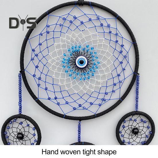 Traumfänger mit Teufelsauge, Feder, für Zuhause, Büro, Wohnzimmer, Schlafzimmer, Wandkunst, handgefertigt, zum Aufhängen, Traumfänger, Dekoration, Ornament, Anhänger