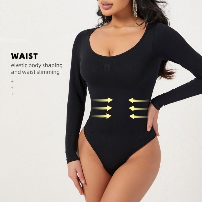Women S Seamless Short Sleeve Tummy Control Butt Lifter Bodysuit Shapewear