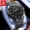 OLEVS Men's Watches Sport Fashion Fine Steel Original Brand Quartz Wristwatch for Man Roman Scale Waterproof Moon Phase Date New