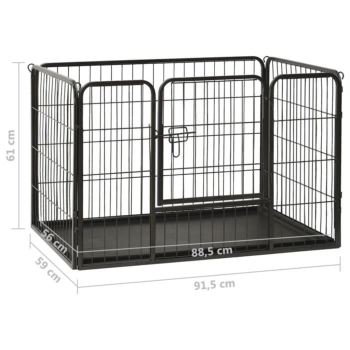 VidaXL Parc pour chiots Acier 91,5x59x61 cm