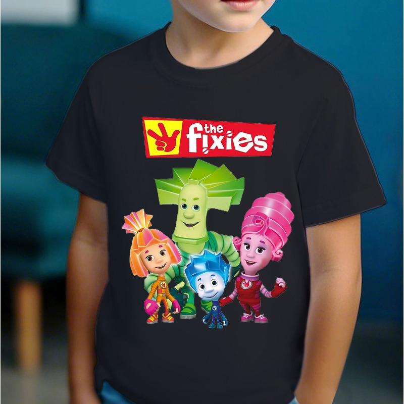Das Fixies Grafik T-Shirt Für Kinder Jungen 2025 Neue Mode Das Fixies Kurzarm-T-Shirt Anime Y2k Oberteile Kleinkind Mädchen Kleidung