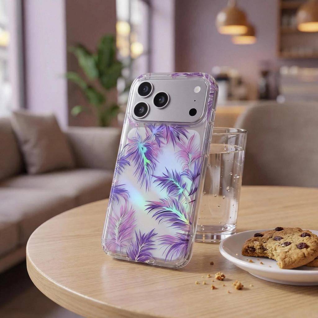 Applicable To Iphone17promax Mobile Phone Case, Colorful Laser Flower Apple 18 Anti-drop 17Pro Transparent Case