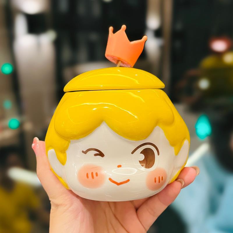 

Little Prince Mug with Lid Spoon Cute Anime Creative Cartoon Ceramic Water Cup Children s Day Gift Coffee Cup 350ml