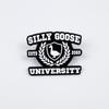 Funny Cartoon Big White Goose Brooch Set - English Letter Accessories for Backpacks & Clothing