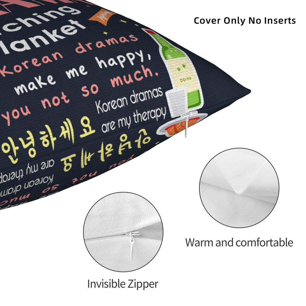 Korean Drama Gifts Kdrama Merch Pillow Cover  Vintage Pillow Case For Sofa Bedroom Home Decor Cushion Cover Square Pillowcases