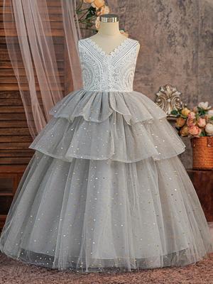 Abito in Tulle Principessa per Compleanno e Occasioni Formali da Ragazza 2025