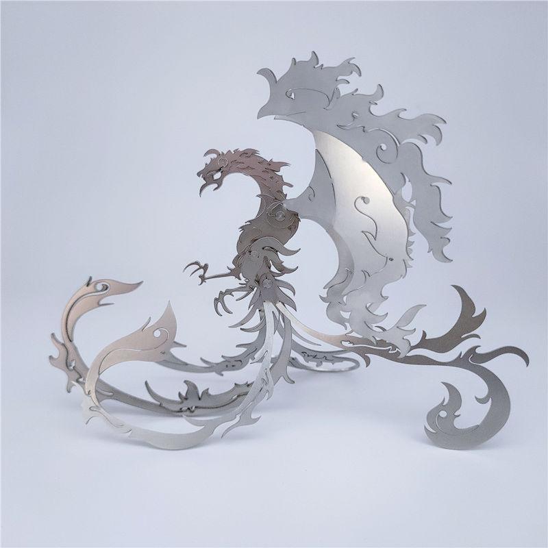 

28 деталей 3D головоломки павлин металлическая модель комплект древний мифический зверь Сузаку механическая игрушка для самостоятельной сборки