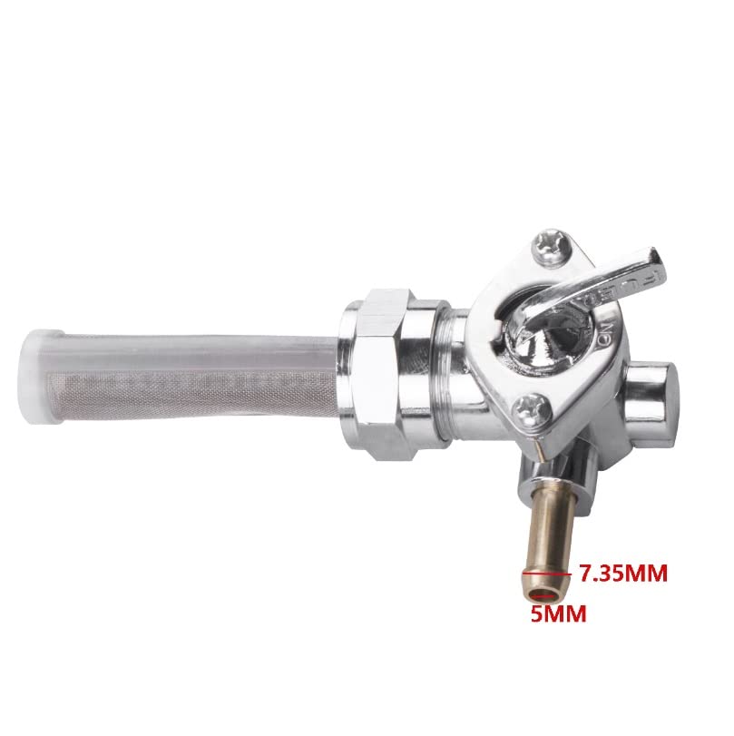 Harley 0705-0282 Benzinhahn Benzinhahn für 0,9 Zoll (22 mm) (13/16 Zoll) 90 Grad Links