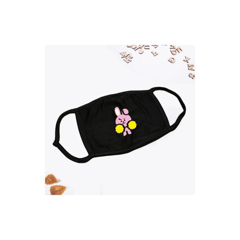 Kpop Bts Atmungsaktive Baumwollmischung Gesichtsmaske Mit Cartoon-Druck Für Täglichen Sonnenschutz