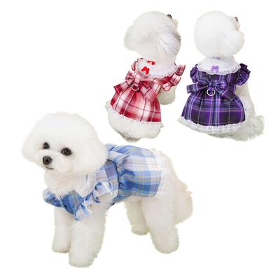 Robe d'été à carreaux pour chien et chat, style scolaire, mignon, princesse