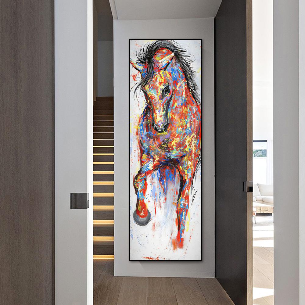 Abstract Horse Canvas Painting Big Size Art Posters and Prints Cuadros Animals Wall Art Pictures for Living Room Home Decoration