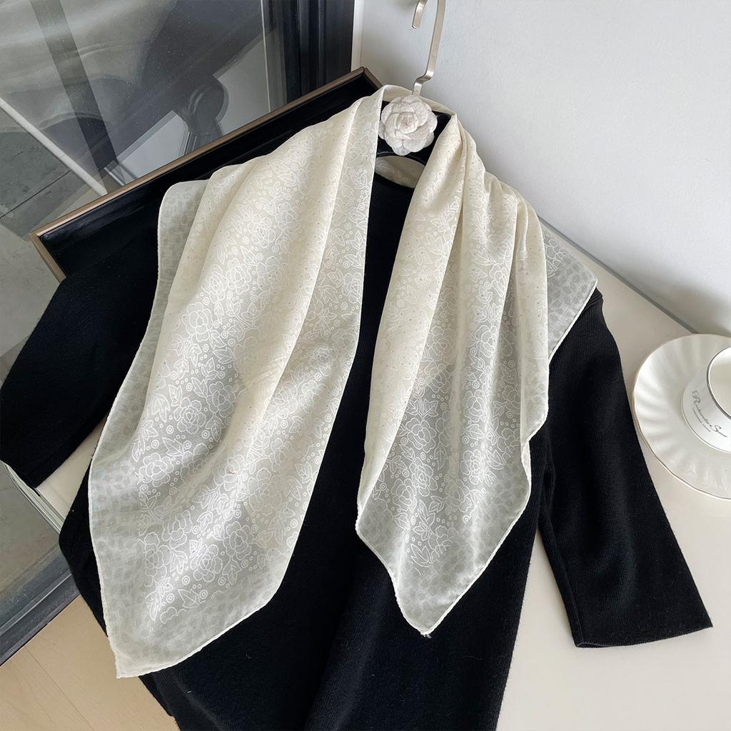 Luxury Silk Shawl Square Scarf for Women Satin Fashion Print Hijab Wraps Neckerchief Female Hair Bands Ribbon Headband Bandana