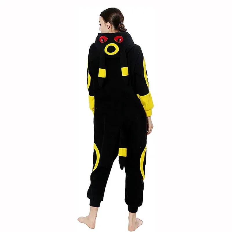 Adult Umbreon Kigurumi Onesie Pajamas Fleece Animal Women Halloween Party Cosplay Costume Pyjamas Shoes