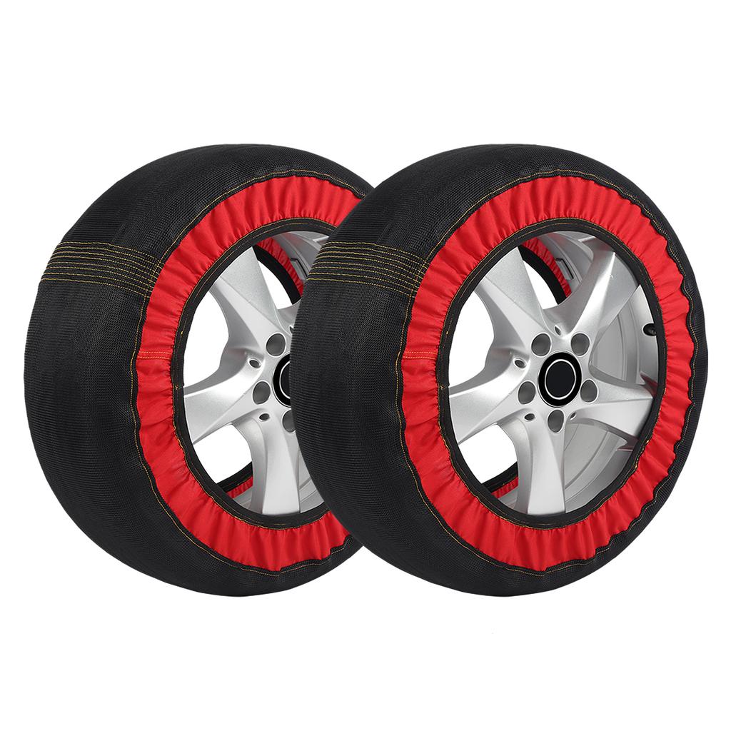 2pcs Automotive Snow Socks for Tires No Damaging Tire Hub Anti Slip Super Strong Low Temperature Tolerance, No Noise