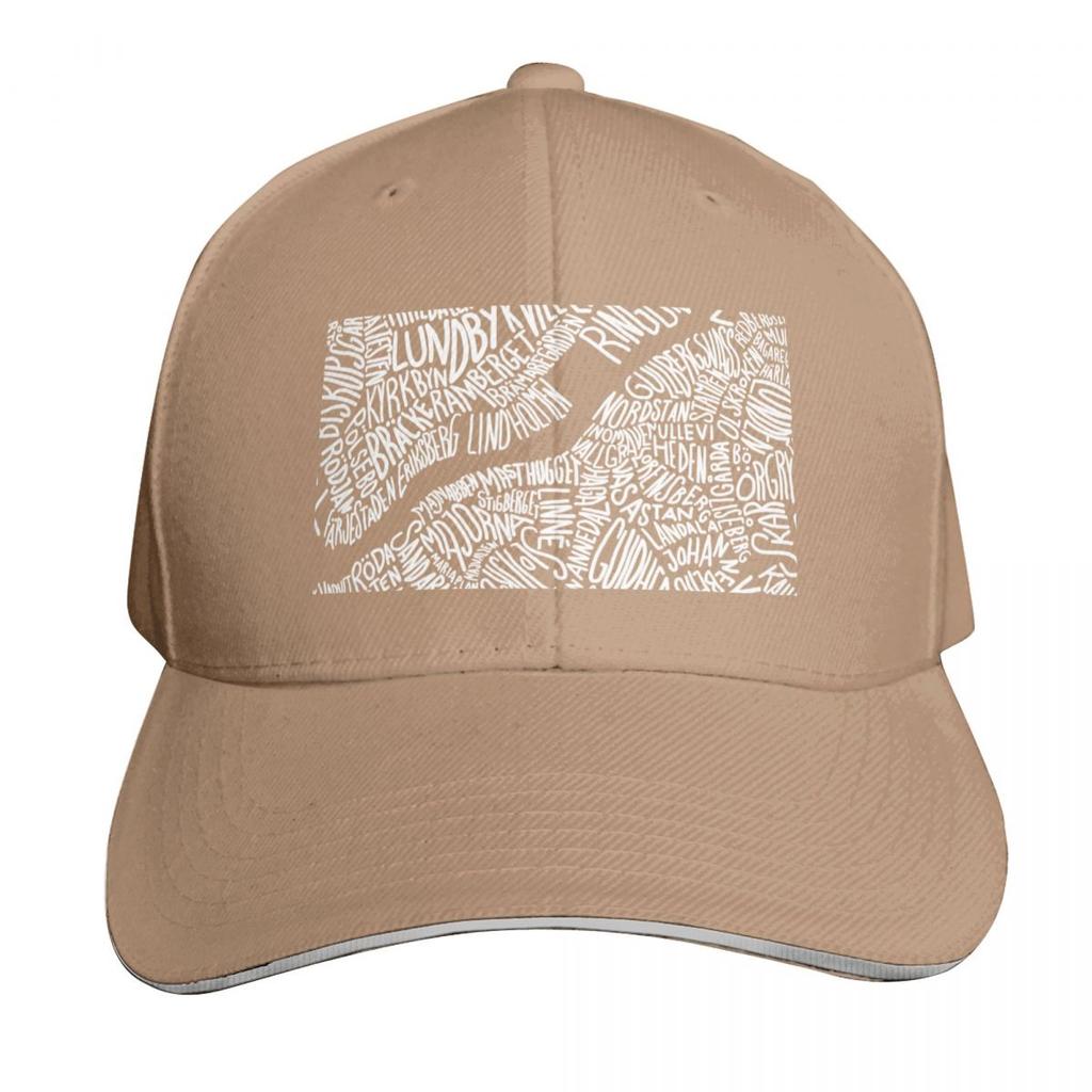 Typographic Map of Gothenburg (Black) Baseball Cap Cute Luxury Cap Big Size Hat Custom Hat Hats For Unisex Womens