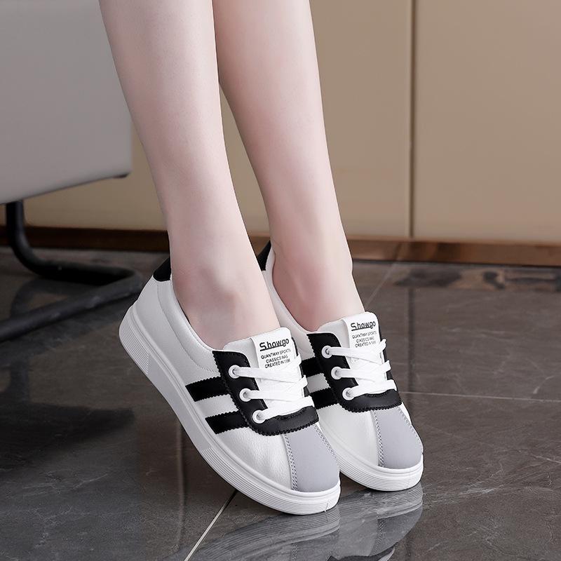 

Silver women s shoes 2025 new autumn shallow mouth sports shoes one pedal pregnant woman feeling Forrest Gump white shoes women KT-280 35