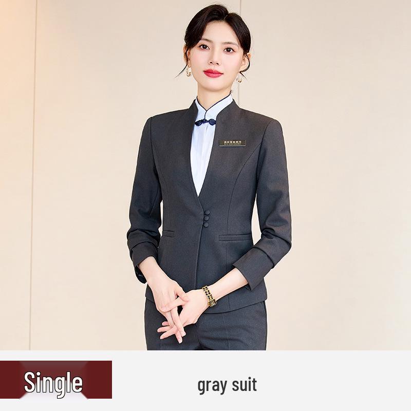 High-End Women's Workwear Set: Business Suit, Hotel Reception, Flight Attendant, Beauty Salon Uniform