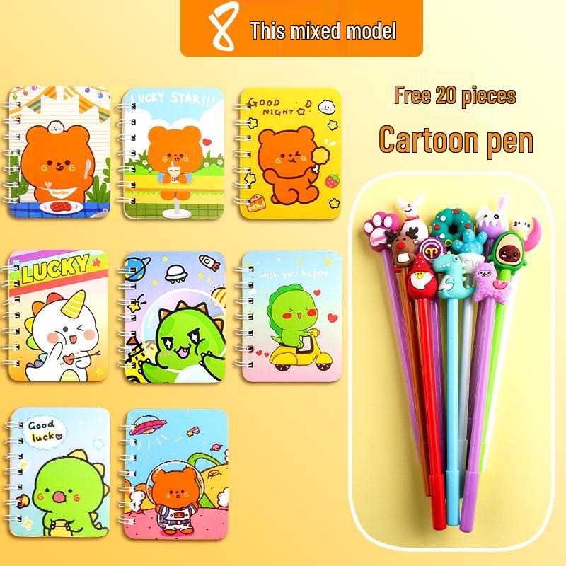 Cute Cartoon Girly Heart Mini Notebook - Portable Pocket Size