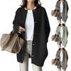 Women Winter Coat Single-breasted Solid Color Long Sleeves Loose Knitted Keep Warm Sweaters