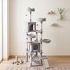 Cat Tree, 192 Cm Large Multi-Level Cat Tower for Indoor Kittens with 8 Scratching Posts, 3 Plush Beds, 2 Hammocks