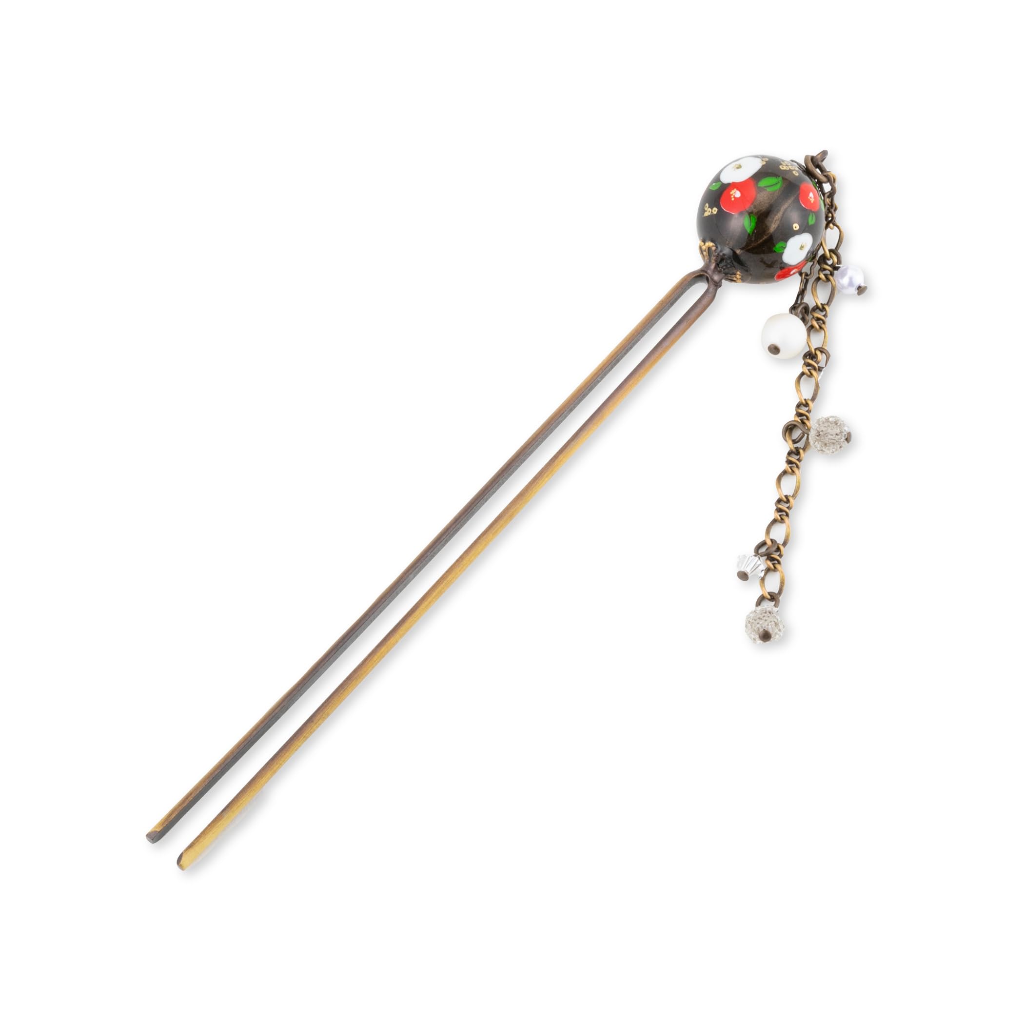 

Noren Kanzashi Beads Camellia Hair Stick Made in Japan Glass Bead Hair Ornament Hair Accessory Hair Arrangement Updo Japanese Style for Adults and