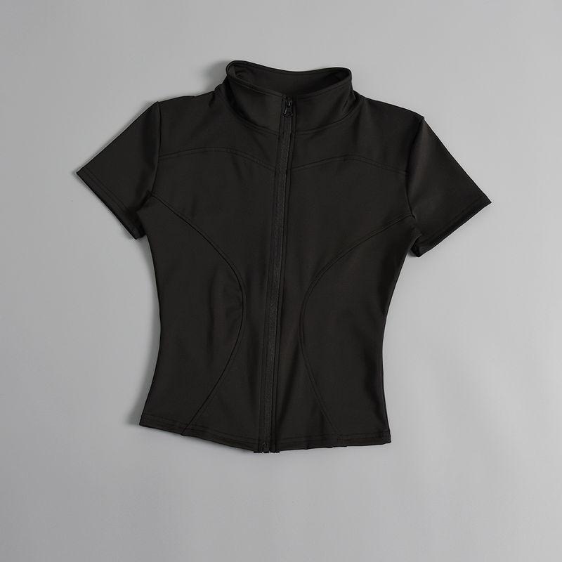 

Лето 2024 Новая одежда для йоги Женские спортивные топы для тренировок Пилатес Быстросохнущие Утренние пробежки Спортивная фитнес-футболка с коротким рукавом Black S