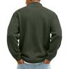 Men's Retro Corduroy Long Sleeve Shirt with Zip-Up Stand Collar Casual Top