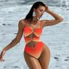 Sexy One-piece Swimsuit Women's Suit, Suspender Mesh One-piece Swimsuit with Wrap Skirt Two-piece Swimsuit